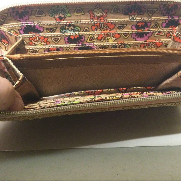 Sakroots Multicolored Design Coated Canvas Wallet w/ Embroidered Purple … - Picture 6 of 8